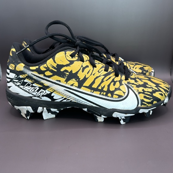 NIKE™️ 'VAPOR FASTFLEX' Size 5Y Yellow/Black Baseball Cleats - Picture 7 of 11